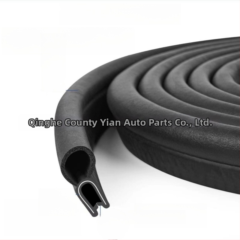 Automobilový tesniaci gumový pás s U tvarom, prachotesný, vodeodolný a zvukovo izolujúci, pre rozvodné skrinky; odolnosť voči starnutiu, UV odolnosť, ozónová odolnosť, odolnosť voči kyselinám a zásadám