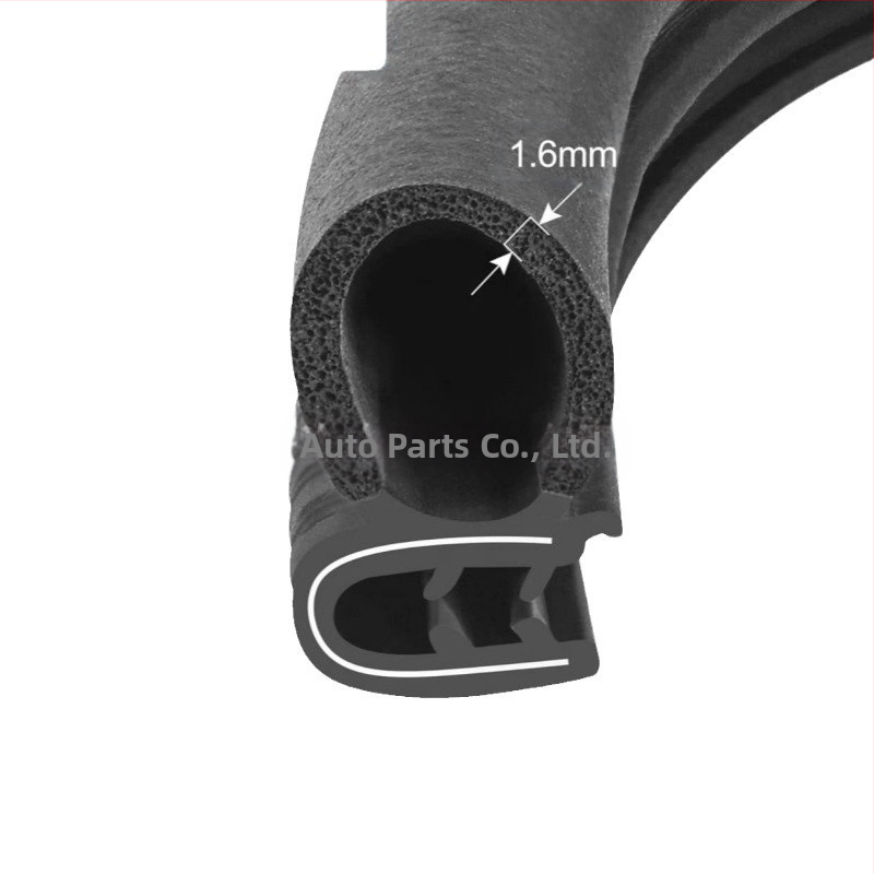 Automobilový tesniaci gumový pás s U tvarom, prachotesný, vodeodolný a zvukovo izolujúci, pre rozvodné skrinky; odolnosť voči starnutiu, UV odolnosť, ozónová odolnosť, odolnosť voči kyselinám a zásadám