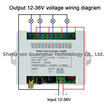 Bezvadu attālruna vadības slēdzis auto aizmugurējā pacēlāja ierīcei, DC12-36V, 4 kanāli, 433MHz, CE