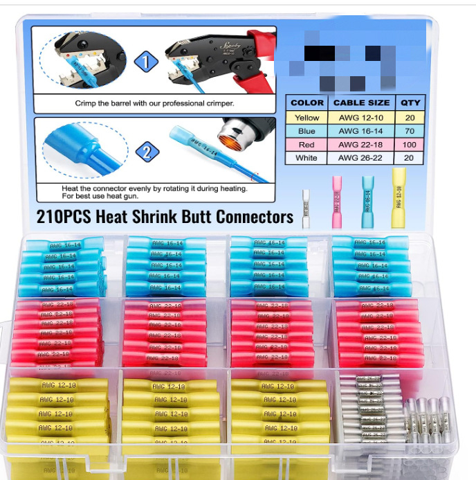 Waterproof intermediate terminal heat-shrink insulated through connector — CNHH 200pcs