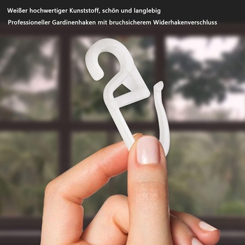 S tipo ratukas 100 vnt komplektas užuolaidų priedai, plastikas, suderinamas su visų tipų užuolaidomis, pritaikymo apdorojimas, licencijuota privataus prekės ženklo etiketė, šiuolaikiškas minimalistinis stilius