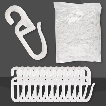 S tipo ratukas 100 vnt komplektas užuolaidų priedai, plastikas, suderinamas su visų tipų užuolaidomis, pritaikymo apdorojimas, licencijuota privataus prekės ženklo etiketė, šiuolaikiškas minimalistinis stilius