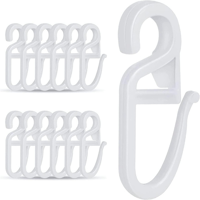 S tipo ratukas 100 vnt komplektas užuolaidų priedai, plastikas, suderinamas su visų tipų užuolaidomis, pritaikymo apdorojimas, licencijuota privataus prekės ženklo etiketė, šiuolaikiškas minimalistinis stilius