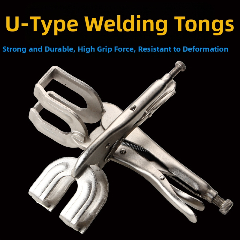 Zavarivačke kliješta u obliku U, čeljusti od 45# čelika, težina 0.8 kg, serija zavarivačkih klešta, maksimalno otvaranje 85 mm