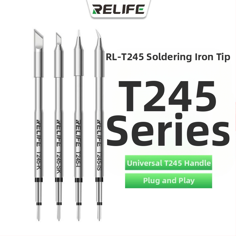 RELIFE RL-T245 Σετ ακίδων συγκόλλησης με ενσωματωμένη λαβή: οξεία άκρη, καμπύλη άκρη, Κ-άκρη και SK-άκρη, συμβατές με RL-T245-I/IS/K/SK