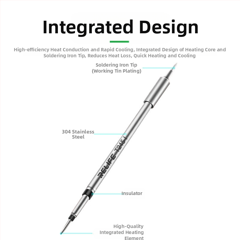 RELIFE RL-T245 серия паялни върхове с интегрирана дръжка: остър връх, извит връх, K-образен връх и SK-образен връх, съвместими с RL-T245-I/IS/K/SK
