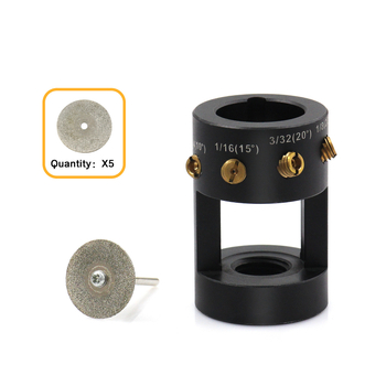 Глава за шлифоване на волфрамови електроди за TIG заваряване с многоъгълна и офсетна диамантена шайба; универсална съвместимост; корпус от алуминиева сплав