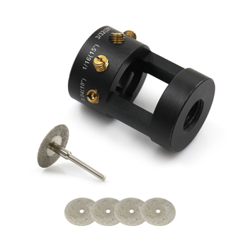 Глава за шлифоване на волфрамови електроди за TIG заваряване с многоъгълна и офсетна диамантена шайба; универсална съвместимост; корпус от алуминиева сплав