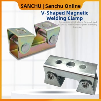 V alakú mágneses, állítható hegesztő rögzítőcsőkhöz — szerszámacél, tömege 50