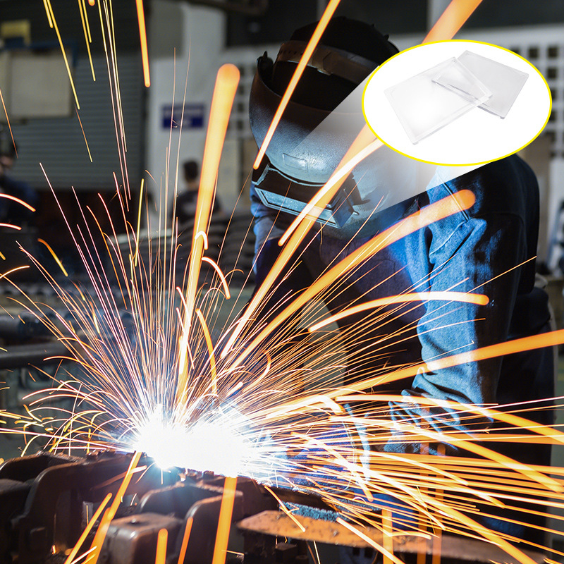 Suvirinimo kaukė su PC lęšiu, PC medžiaga, dioptrijų diapazonas 0.75–3.00, tamsinimo ribos 75–300, galvos tvirtinimo stilius