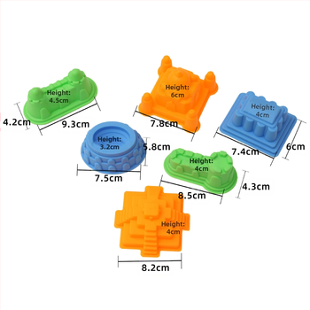 Chilesha Kosminės Smėlio Formos – Pilies 6 Dalių Rinkinys, Edukaciniai Žaislai Vaikams 4–6 Metų, Plastikas