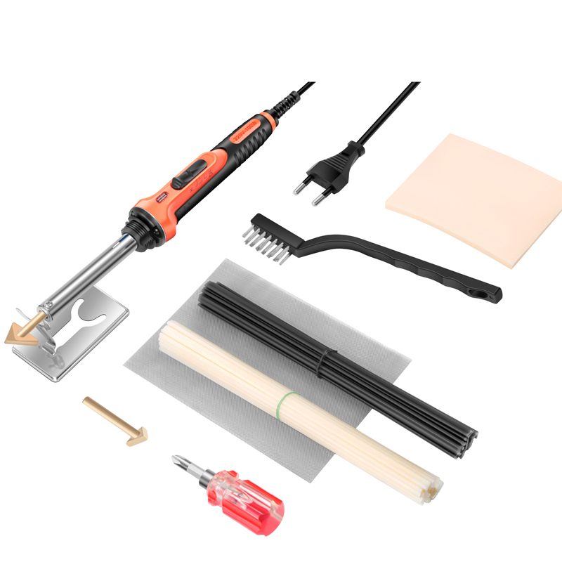 Alat za popravak automobalskog branka od plastike: popunjavanje rupa i popravak pukotina uz univerzalni pištolj za topljenje.