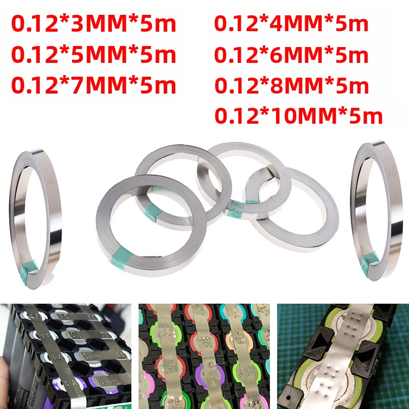 Никелова лента за свързване на 18650 литиева батерия, дължина 5 м, дебелина 0,12 мм