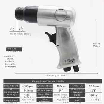 Musen tang Πνευματικό σφυρί σετ για αυτοεπισκευές από κράμα