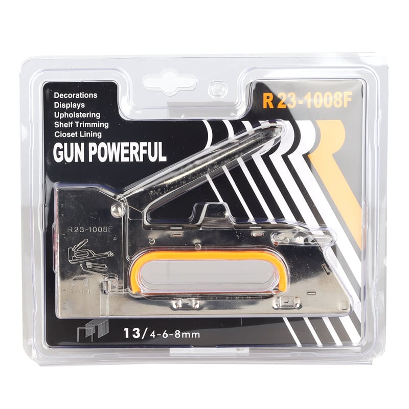 Пистолет за пирони 1008F серия, 8 мм пирони, вместимост 100 пирона, за рекламна декорация и дървообработване