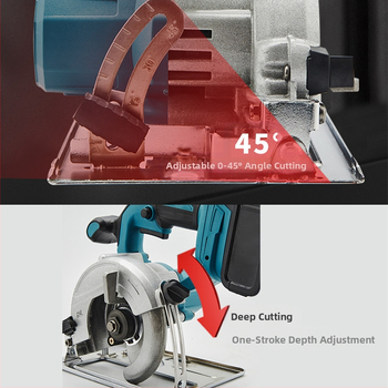 Burui 21V безчеткова безжична циркулярна пила за дърва с литиева батерия, преносим ръчен инструмент