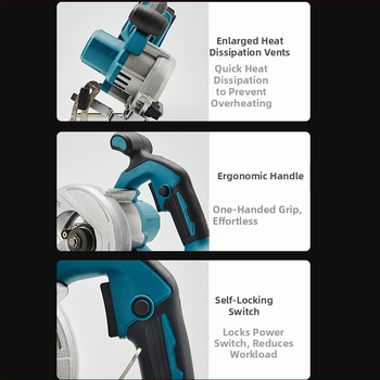 Burui 21V безчеткова безжична циркулярна пила за дърва с литиева батерия, преносим ръчен инструмент