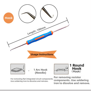 6-в-1 комплект за запояване: 6 части за електронни платки, хром ванадий стомана, метричен стандарт, за телекомуникационна поддръжка