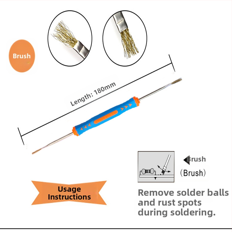 6-в-1 комплект за запояване: 6 части за електронни платки, хром ванадий стомана, метричен стандарт, за телекомуникационна поддръжка