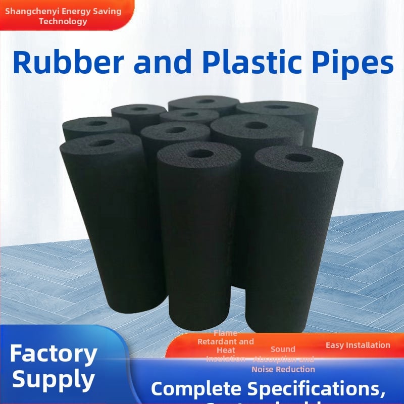 Izolēta gumijas un plastmasas caurule HVAC un ūdensvadiem, aizvērta šūna, kodols NBR/PVC, -40 līdz 110°C, siltuma vadītspēja 0,031 W/mK