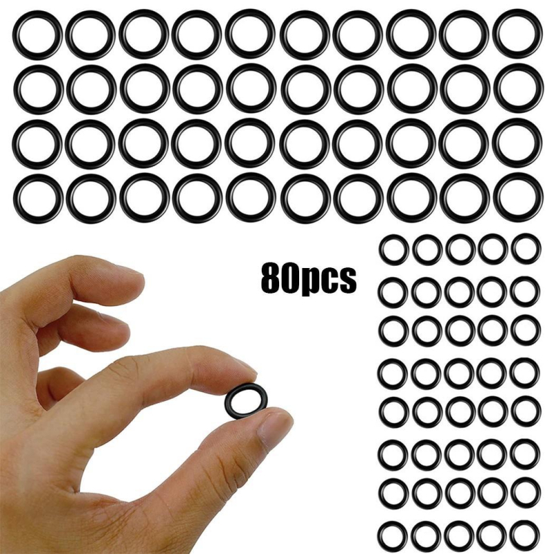 Комплект O-образни уплътнения за бързи съединители 1/4 и 3/8, гумени, 80 броя