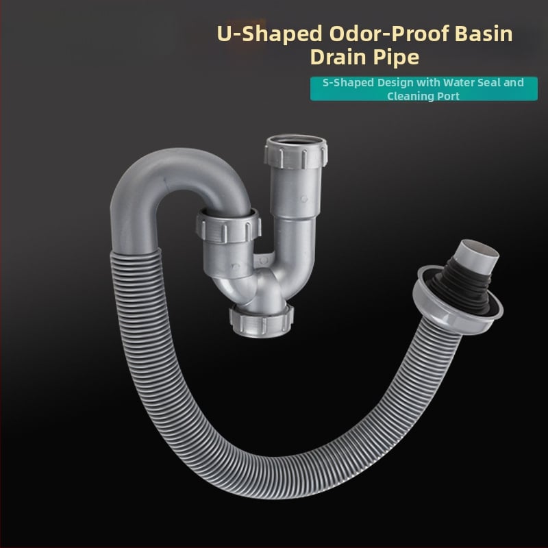 Αποχτευτικό σωληνάκι σε σχήμα U για νιπτήρα, PVC, καμπή τύπου P, CE πιστοποιημένο