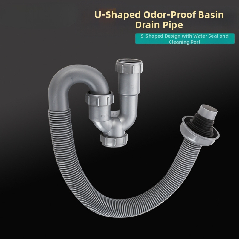 Αποχτευτικό σωληνάκι σε σχήμα U για νιπτήρα, PVC, καμπή τύπου P, CE πιστοποιημένο