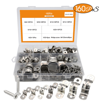 U-oblik čelični klip od 304 nehrđajućeg čelika, za cijevi vode i plina, 160 komada