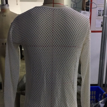 Ανδρικό ελαφρύ πλεκτό μακρυμάνικο T-shirt με στρογγυλή λαιμόκοψη, στενή γραμμή, μονόχρωμο, καλοκαιρινό, πολυεστερικό ύφασμα