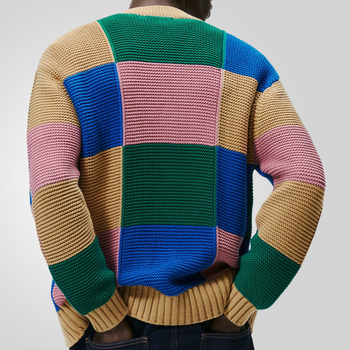 Мъжки младежки кардиган с V-образно деколте, Deer Plush материя, 100% полиестер, уличен стил