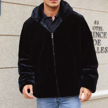 Pánska bunda so zipsom a kapucňou, krátky strih, vetru odolná, viaceré vrecká