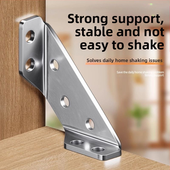 Ανοξείδωτο γωνιακό στήριγμα για έπιπλα, πολυχρηστικό, στερέωση σε τρεις πλευρές, αντιδονητικό με βίδες