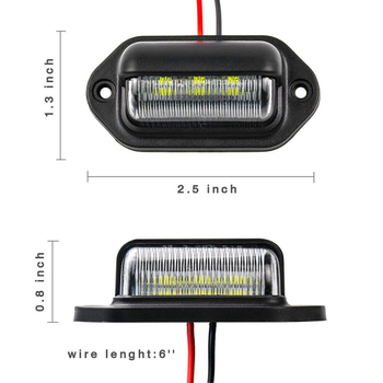 LED gaisma reģistrācijas numuram kravas automobiļiem un piekabēm, 6 LED, 12–24V, 3W, PC+ABS, SRK-306