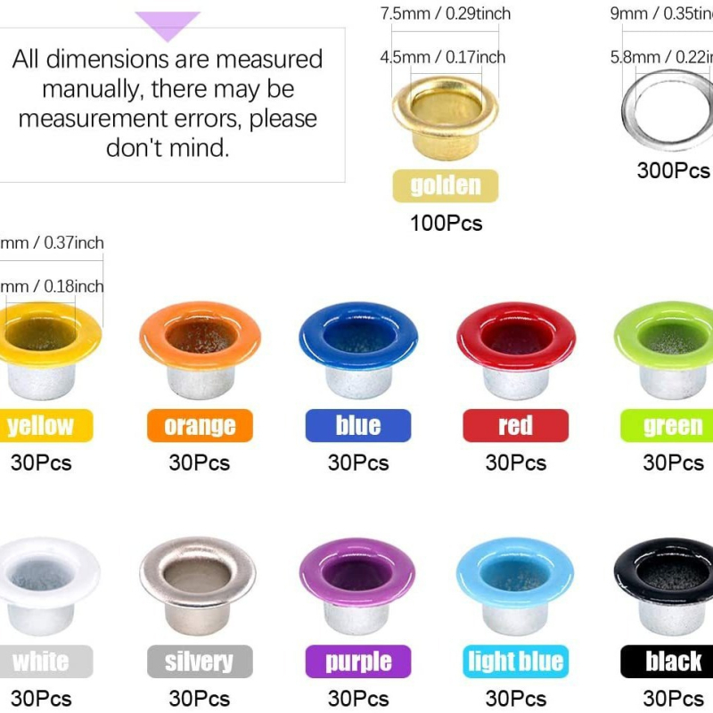 Haoyu μεταλλικές πένσες για τοποθέτηση ματιών – σετ 400 τεμαχίων, διάτρηση οπών και τοποθέτηση ματιών από σίδηρο, κατασκευή σε σχήμα ματιού, κατάλληλο για τζιν, παπούτσια, καπέλα και ρούχα