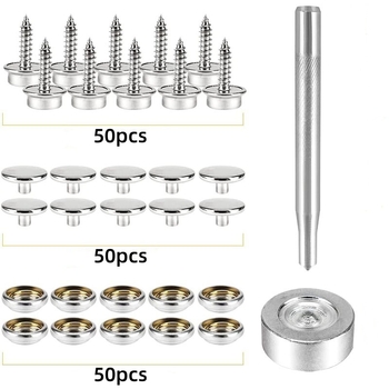 Σετ εξαρτημάτων κουμπώματος με πένσες – 152 τεμάχια, υλικά από ανοξείδωτο ατσάλι/σίδηρο/χαλκός, κατάλληλο για σκηνές, τσάντες και χειροτεχνίες