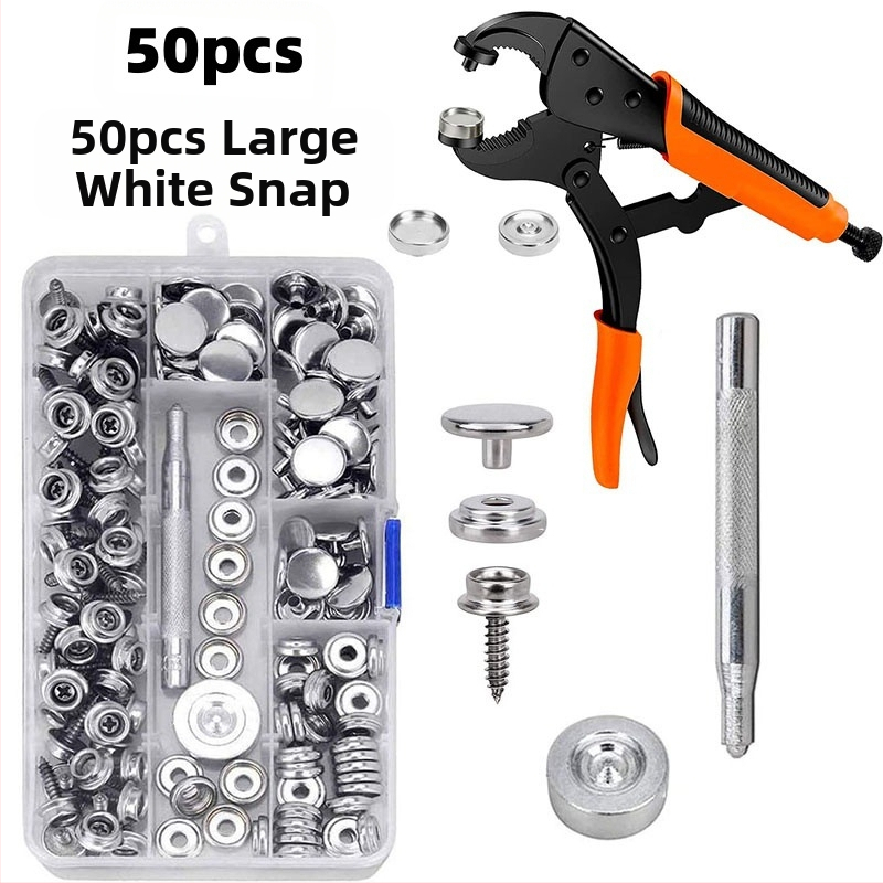 Σετ εξαρτημάτων κουμπώματος με πένσες – 152 τεμάχια, υλικά από ανοξείδωτο ατσάλι/σίδηρο/χαλκός, κατάλληλο για σκηνές, τσάντες και χειροτεχνίες