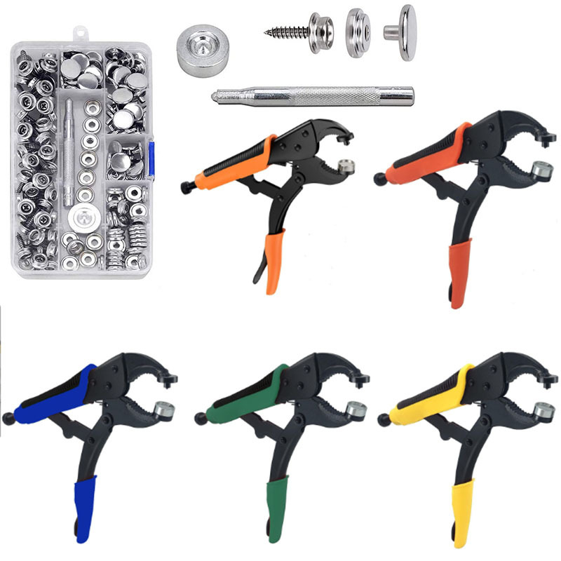 Σετ εξαρτημάτων κουμπώματος με πένσες – 152 τεμάχια, υλικά από ανοξείδωτο ατσάλι/σίδηρο/χαλκός, κατάλληλο για σκηνές, τσάντες και χειροτεχνίες