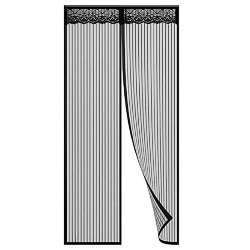 Miegamojo durų tinklelio užuolaida, šiuolaikinis minimalistinis stilius, augalų raštas