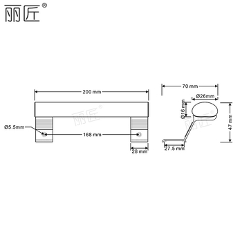 Csúszóajtó fogó, alumíniumötvözet, permetezett felület, modell HXM9010, Carpenter márka, modern minimalist stílus