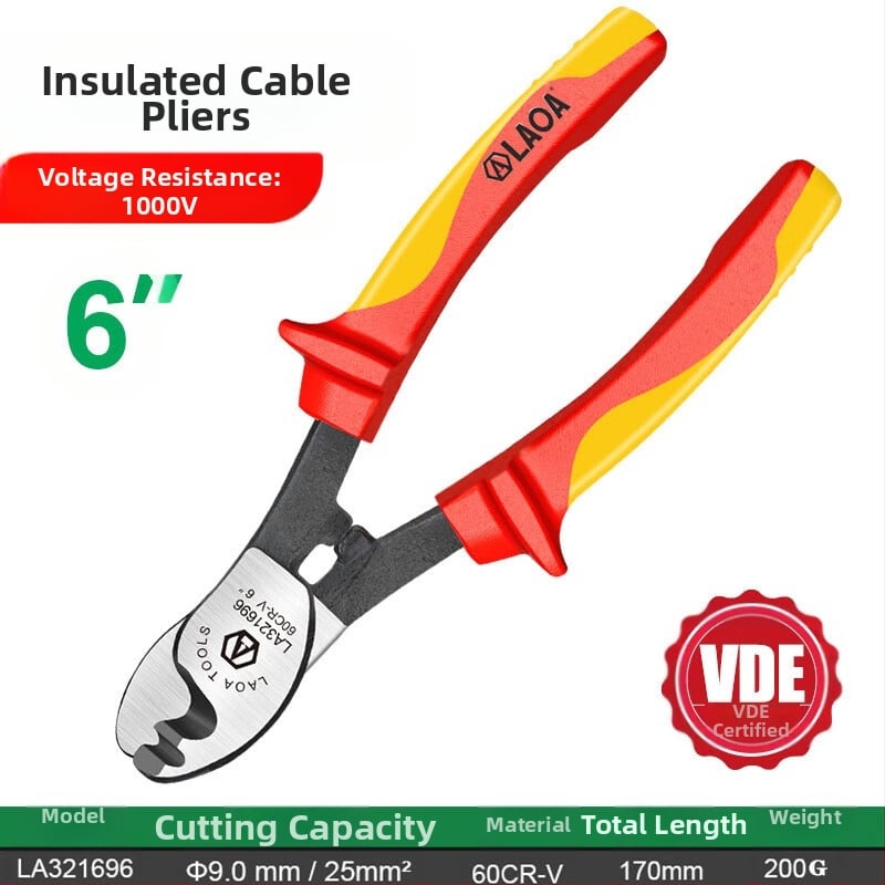 Изолирани клещи за кабели и инструмент за премахване на изолацията, 1000V високо напрежение, модел LA321696, марка Laoa