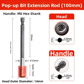 Αξονας επέκτασης με εξάγωνη κεφαλή, μαγνητικό γρήγορο απελευθέρωμα, αυτοκλειδούμενο, 40Cr