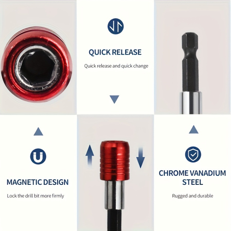 Hatszögfejű hosszabbító rúd, mágneses gyorsoldó, önzáró, 40Cr