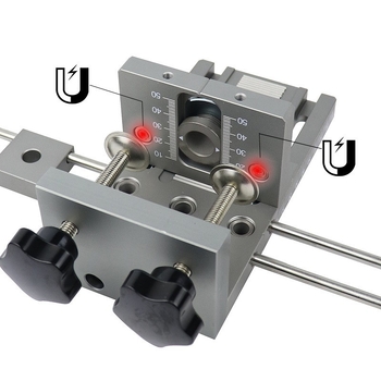 Дърводелски инструмент за прави дупки, тройно в едно — локатор за дупки и панели
