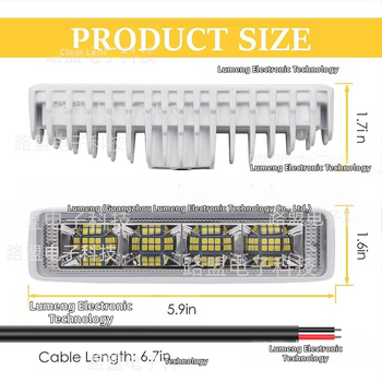 72W LED automašīnas darba gaisma – alumīnija korpuss, universāla jumta gaisma bezceļu transportlīdzekļiem, 12-60V DC, 6000LM, 6000K