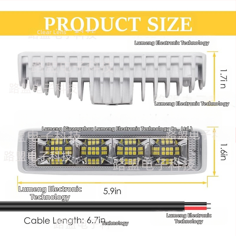 72W LED pracovné svetlo pre auto – hliníkové puzdro, univerzálne strešné svetlo pre terénne vozidlá, 12-60V DC, 6000LM, 6000K
