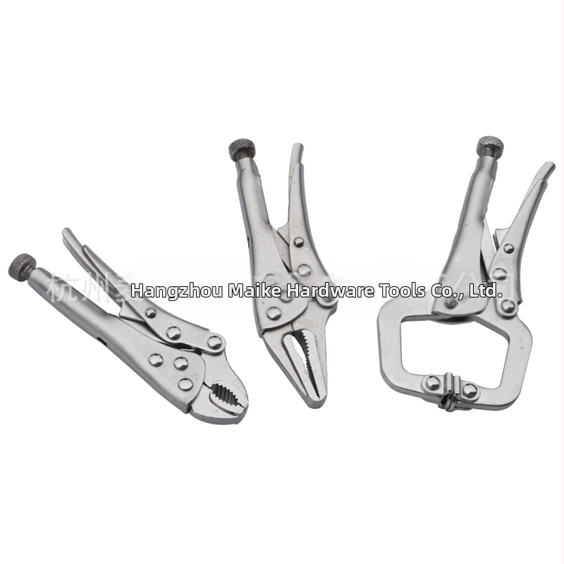 MACWORK 3-части комплект мини клещи от въглеродна стомана: клещи с кръгъл нос, клещи с игловиден нос и C-образни клещи; глава от 45# стомана; отваряне на челюстите 25 мм; тегло 330 г