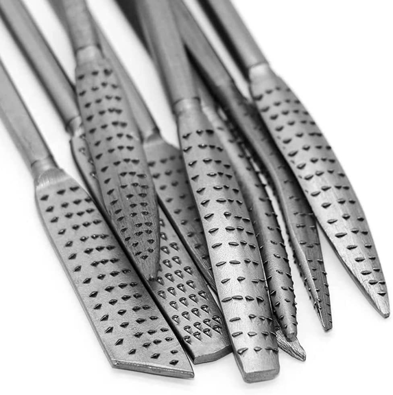 Дърводелски файлове от стомана, асортимент, триъгълно сечение, дължина 200 мм, груби зъби, еднотипен модел, за дървообработване