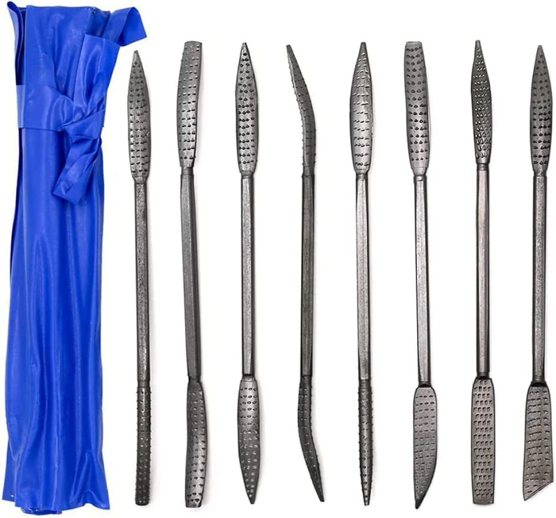 Дърводелски файлове от стомана, асортимент, триъгълно сечение, дължина 200 мм, груби зъби, еднотипен модел, за дървообработване