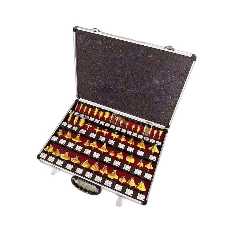 Комплект фрези за дървообработване - 50 части, с глави за режещи битове, Xuan Xiang, серия Suit