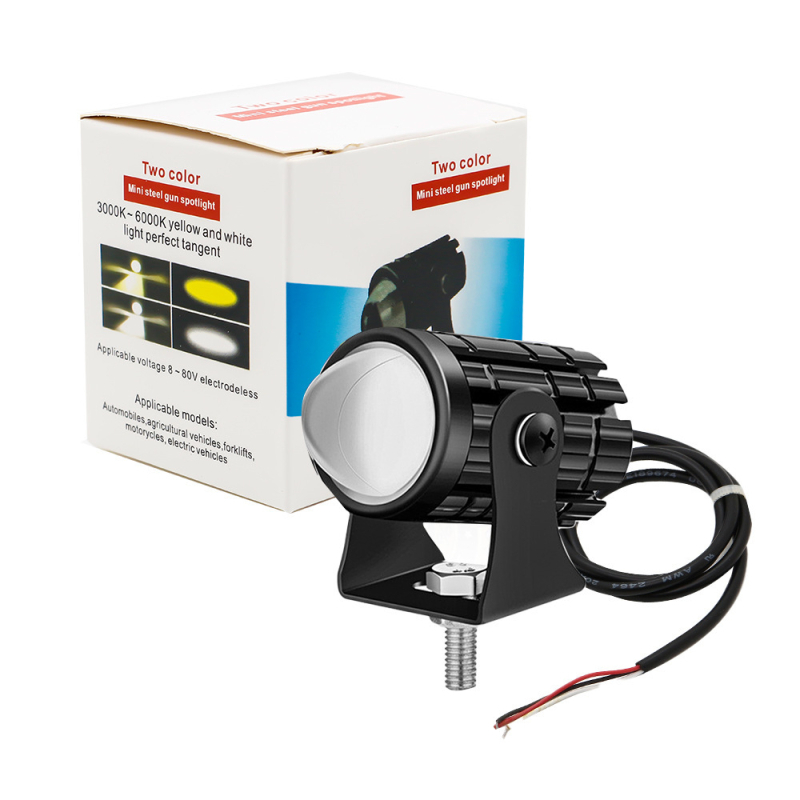 LED prožektorius automobiliams ir motociklams su dviejų spalvų šaltiniu, atsparus vandeniui, 12V-80V, 8000 lm, 12W, SMD